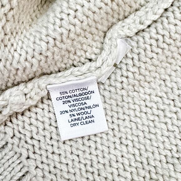 LOFT Wool Blend Sweater - V-neck - 3/4 Cuff Sleeve- Tan, Size M - Picture 5 of 5